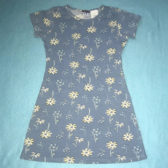 GENUINE GIRL floral thermal textured short sleeve dress NEW size 7 - Picture 1 of 5